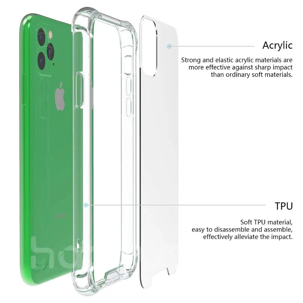 Полный защитный чехол для iPhone 11 Pro Max 2019 ультратонкая прозрачная задняя крышка XR X