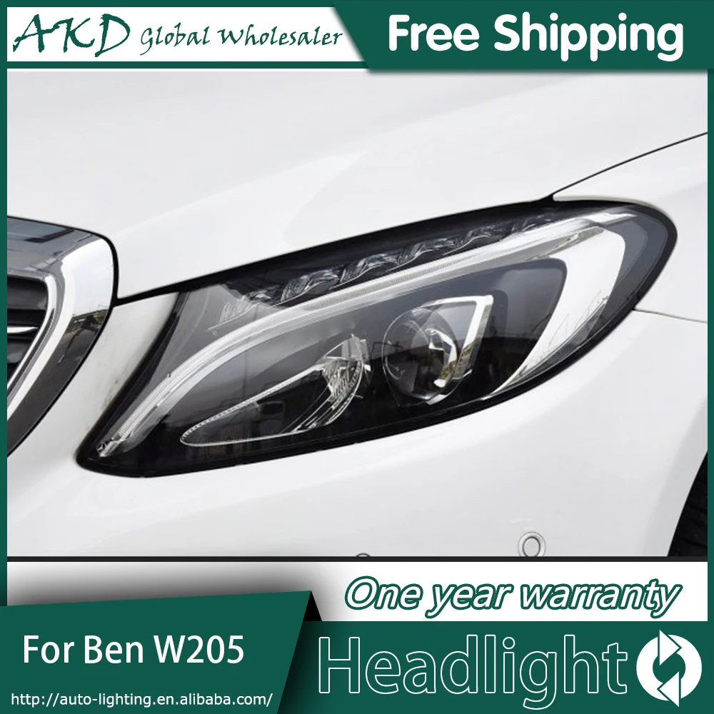 АКД автомобильный Стайлинг Головной фонарь для Benz W205 светодиодные фары 2013 2017