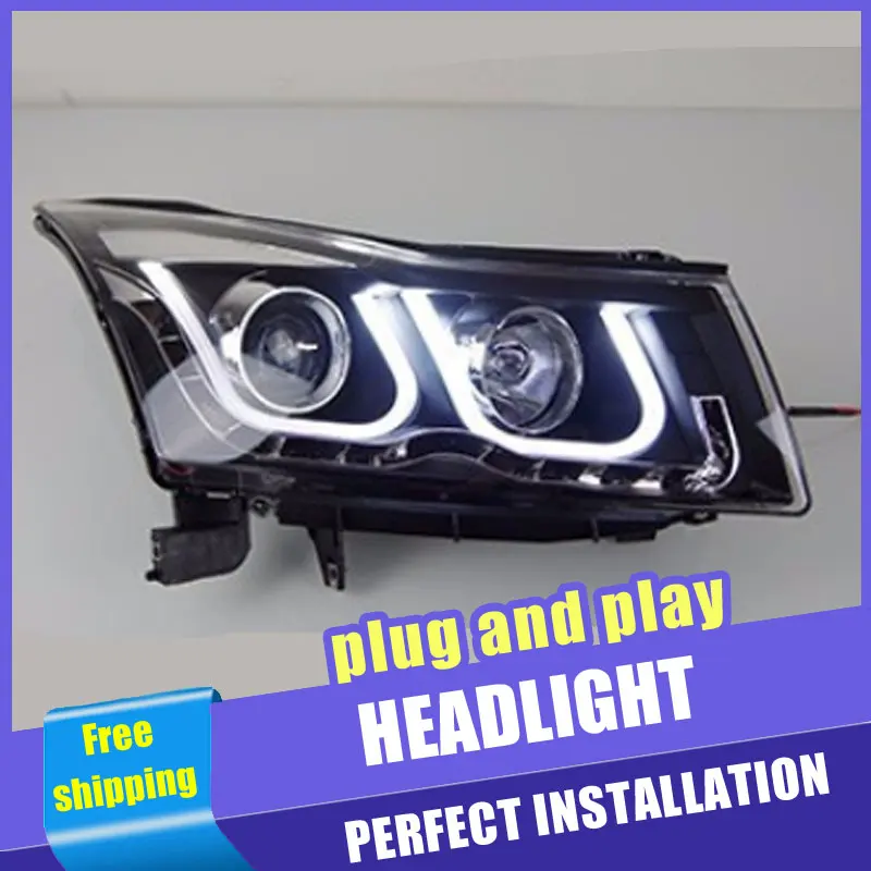 

Car Style LED headlights for Chevrolet Cruze 2010-2014 for Cruze head lamp LED DRL Lens Double Beam H7 HID Xenon bi xenon lens