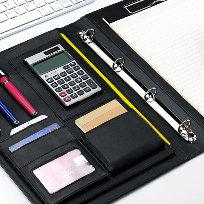 ПУ кожа A4 файл блокнот Презентация папка портфолио с калькулятором для бизнеса