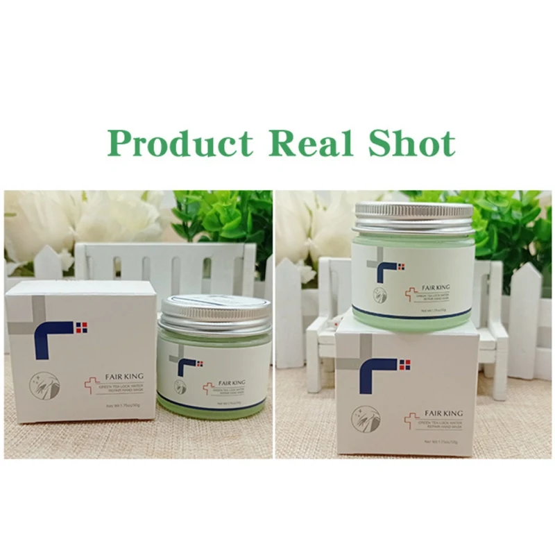 

Green Tea Hand Mask Lock Water Nourish Moisturizing Exfoliating Repair Calluses Hand Film Anti-Aging Hand Cream 50g