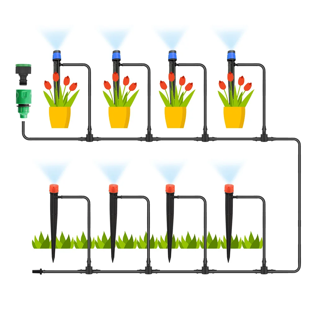 

10M Automatic Micro Drip System Garden Home Supplies Irrigation Spray Automatic Watering With Adjustable Drip Per Sprinklers