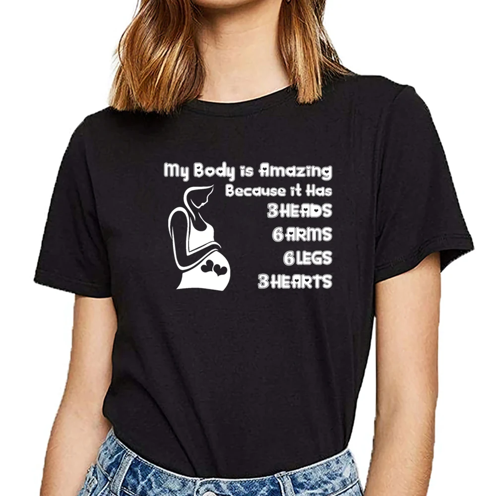 

Tops T Shirt Women twins mom Fashion White Cotton Female Tshirt