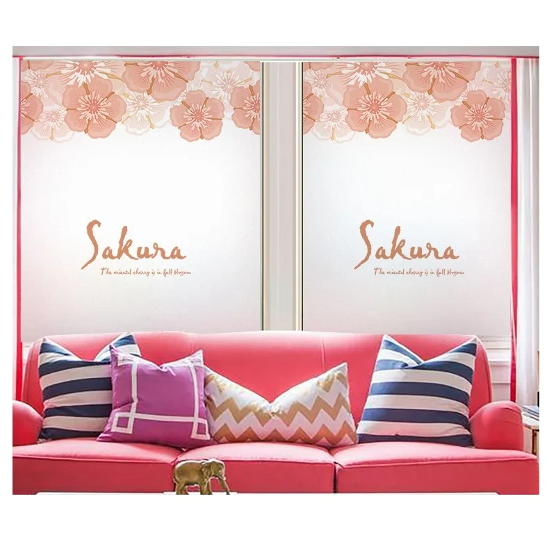 Узор с Сакурой изготовление размеров под заказ оконная пленка из закаленного