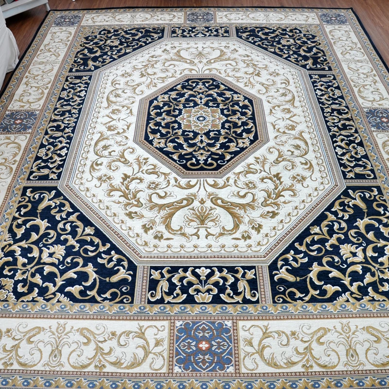 

European Persian Carpet For Living Room Bedroom Anti-Slip Floor Mat Classical Fashion Retro Carpet Chinese Rug Style Kitchen