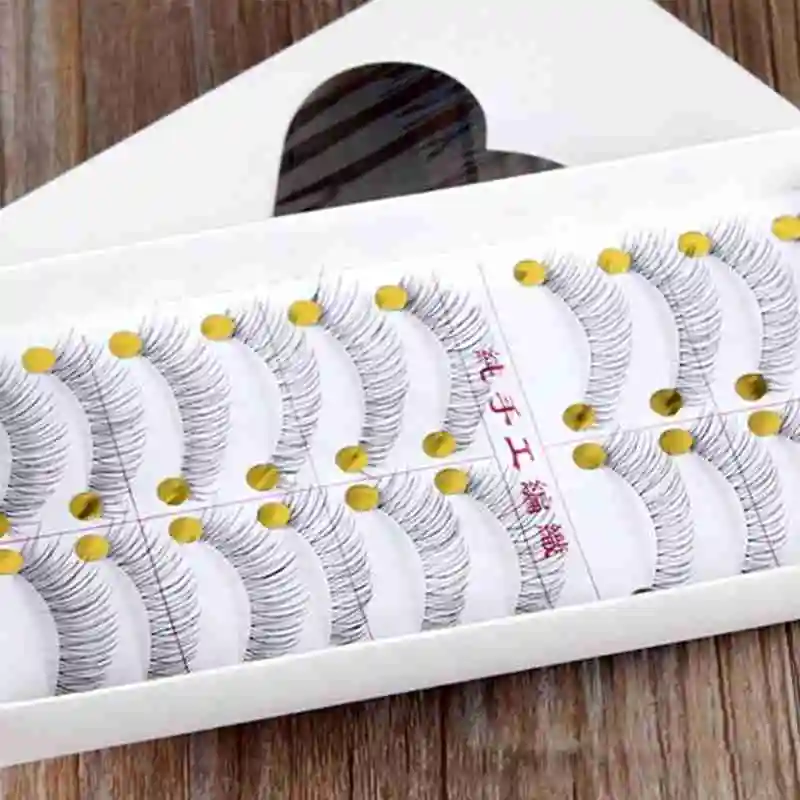 

Handmade Nude Artificial Long Eyelashes Makeup False Eye Lashes Extension Natural Simulation Eyelashes 10 Pairs