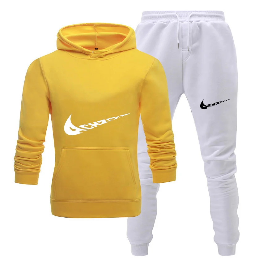 

Four seasons sportswear men's hoodie and pants suit long sleeve sweatshirt and pants 2-piece suit