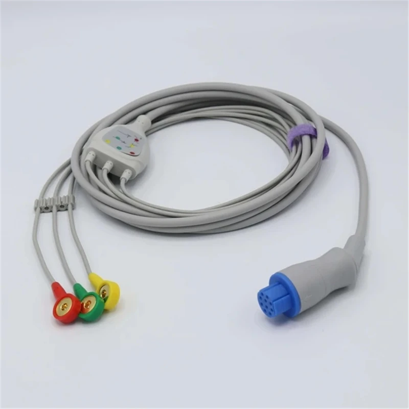Совместимый 10 контактный кабель ECG Datex Ohmeda 3 провода разъем IEC/AHA|aha| |