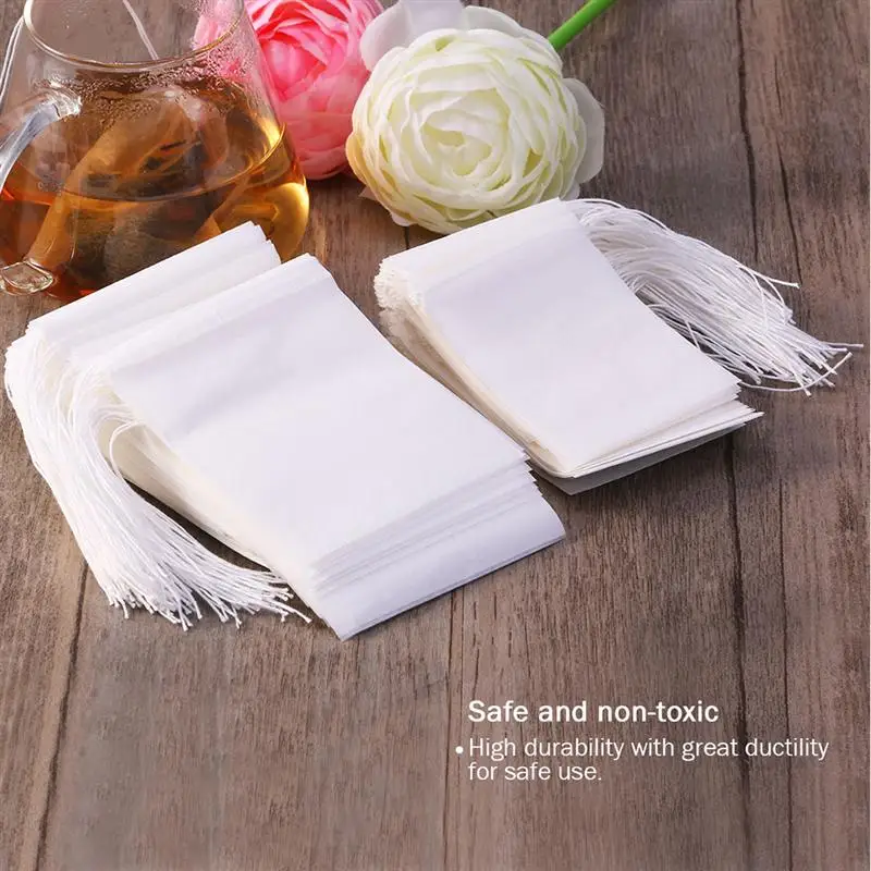 Чайный пакетик со шнурком 300 шт. Пустой чайный бумажные пакетики с фильтром для