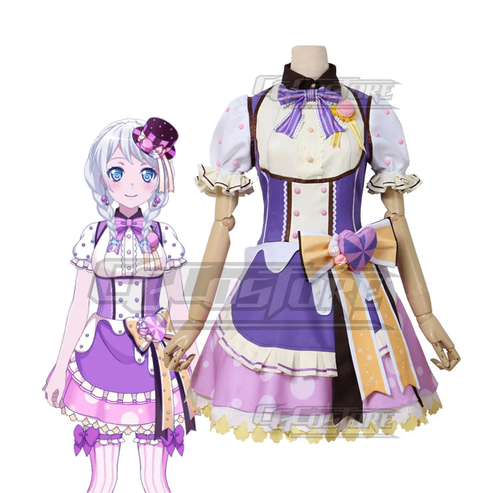 

Anime Bang Dream! Wakamiya Eve Cosplay Costume Pastel*Palettes Dresses Hat Game Christmas Halloween Free shipping CG506