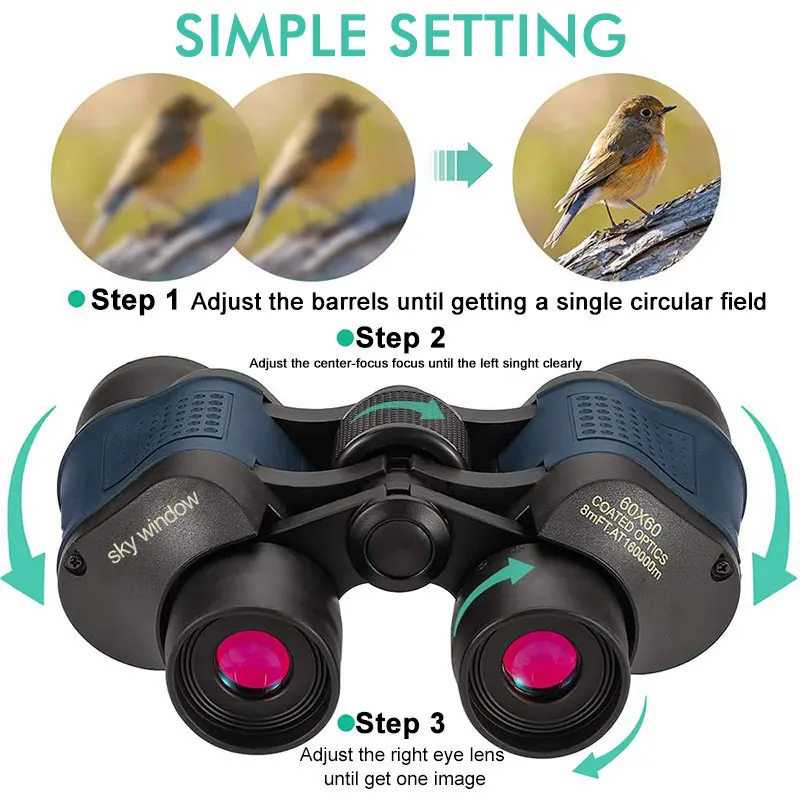 Телескоп высокой четкости 60X60 мощный оптический бинокль ночного видения уличный