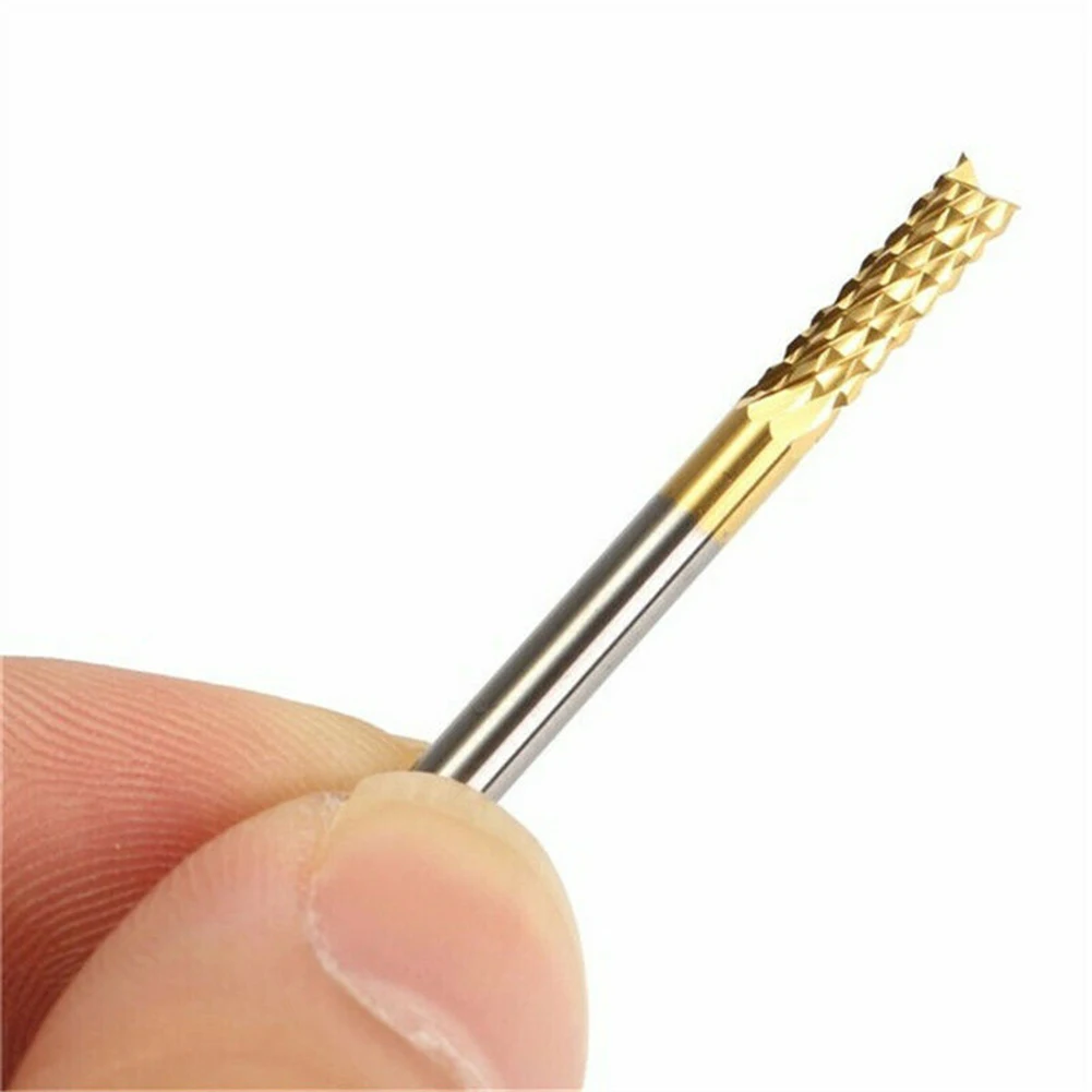 

10Pcs set End Mill 1/8\" Shank Coated Carbide CNC Milling Cutter Router Bits New