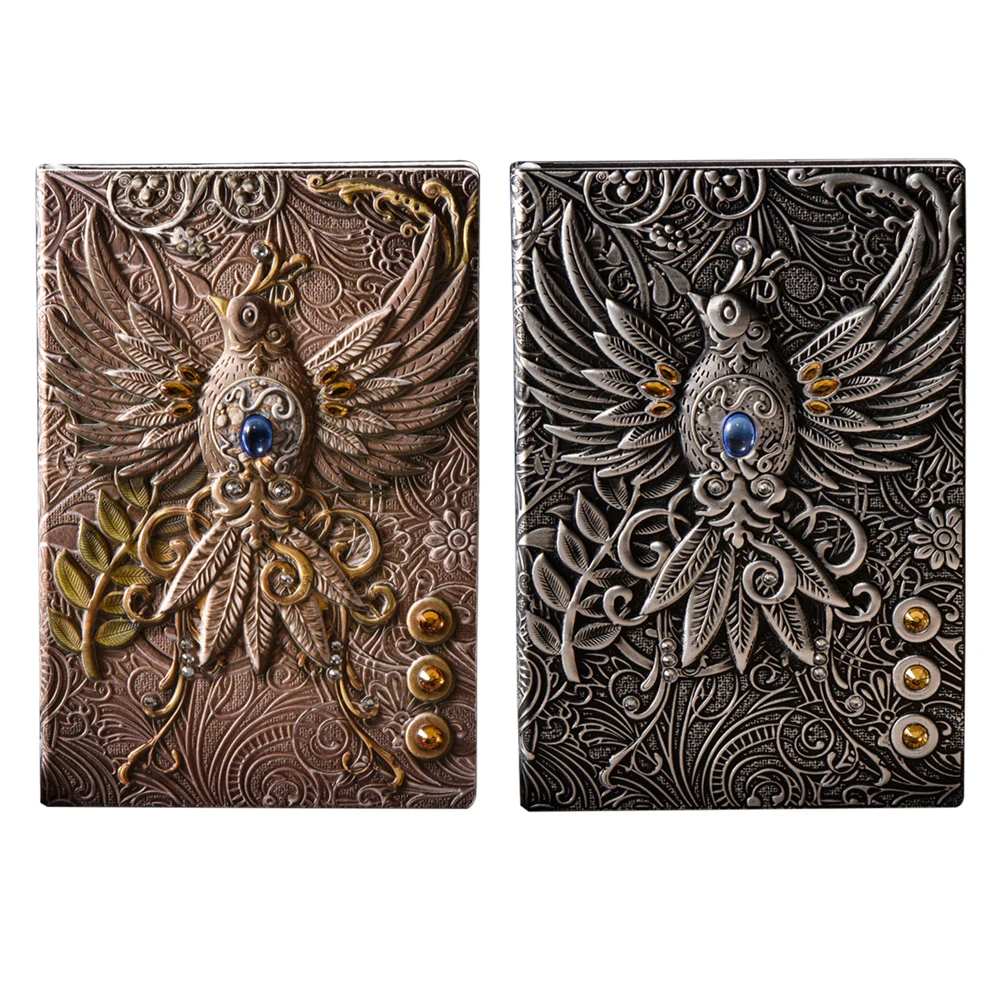 Рельефный дизайнерский блокнот в стиле ретро с рисунком Феникса совы дорожный