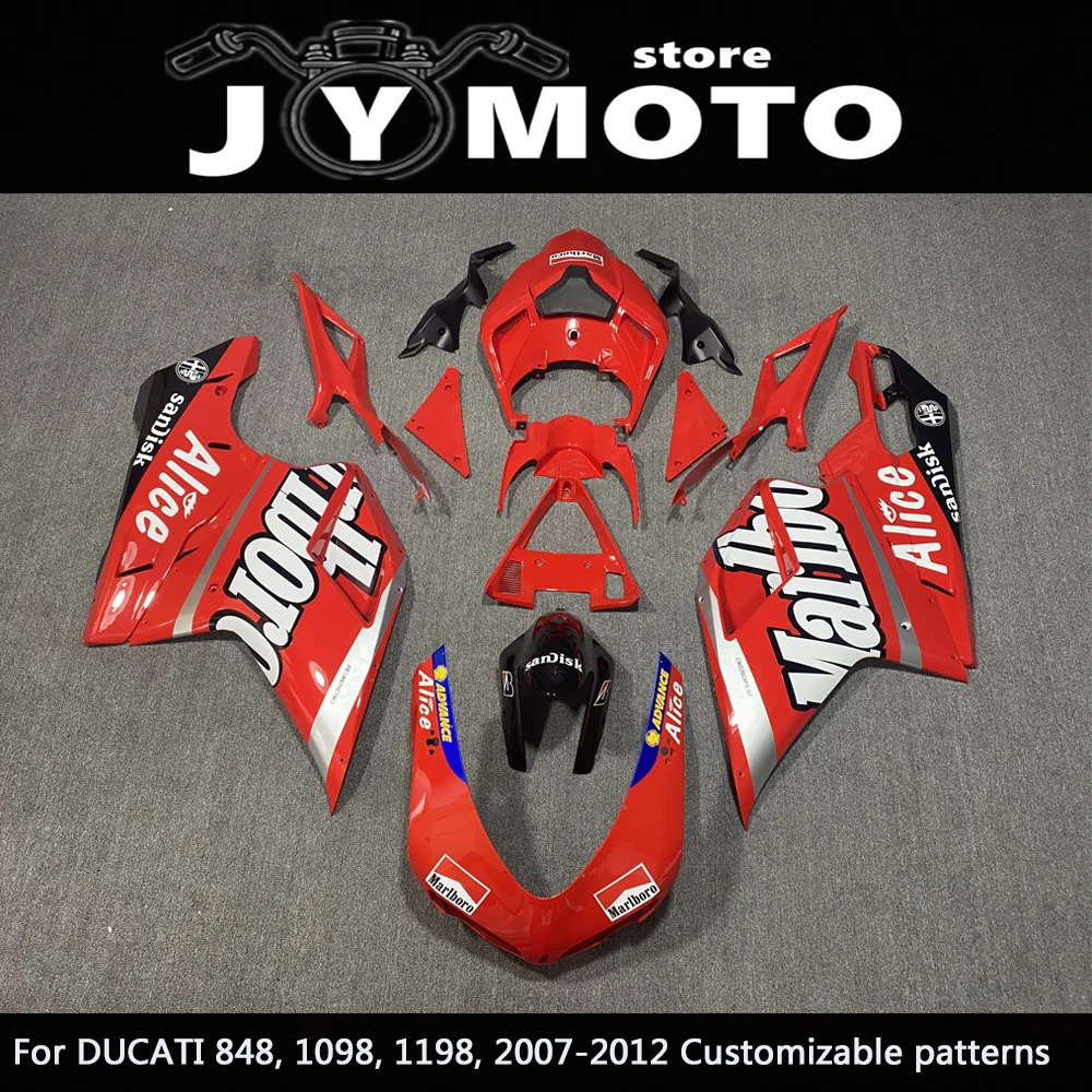 Полный обтекатель для мотоцикла DUCATI 848 1098 Красный ABS полный комплект обтекателей