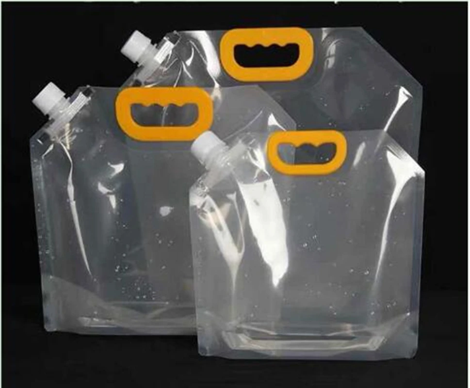 Bolsa de plástico transparente con boquilla, embalaje sellado reutilizable para zumo de...