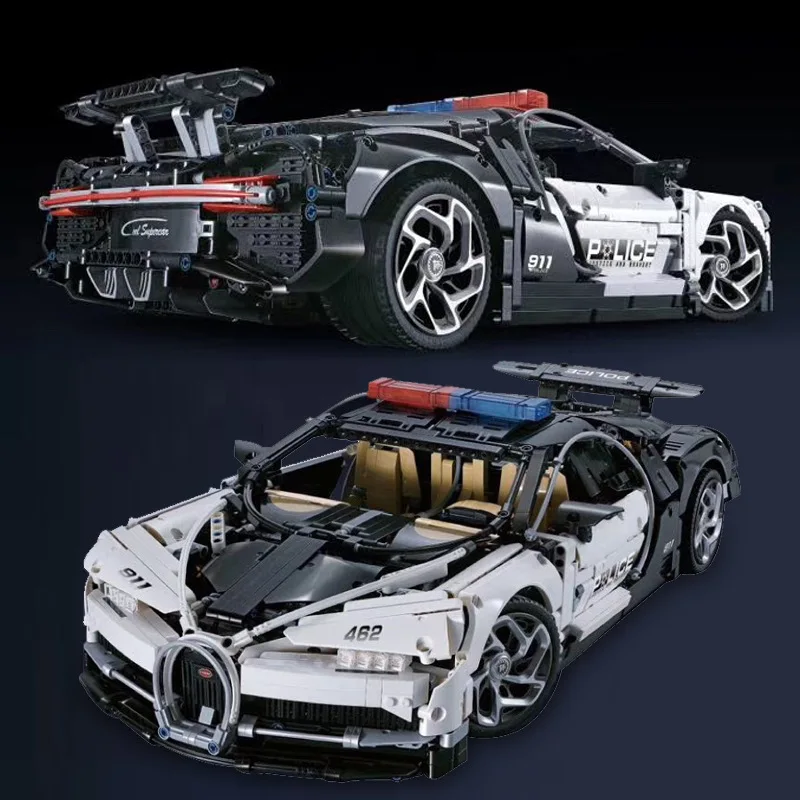 2020 Новинка 3635 шт. техника 1:8 Супер гоночный автомобиль Bugatti Chiron городская полиция
