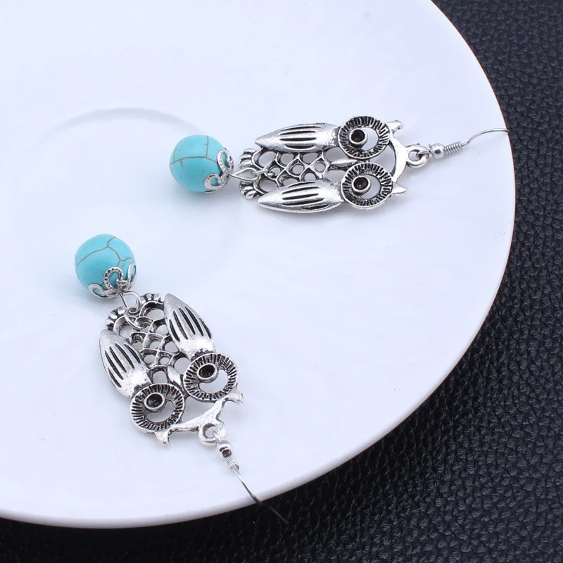 

2020 New Pattern Earring Restore Ancient Ways Nation Wind Carving Owl Pendant Earrings Christmas Halloween Gift