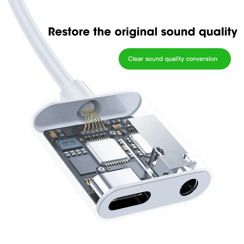 Dual Type C Audio Headphone Adapter Plug 3.5mm Jack For Samsung Huawei USB Charger Connector Splitter Charging Converter | Мобильные