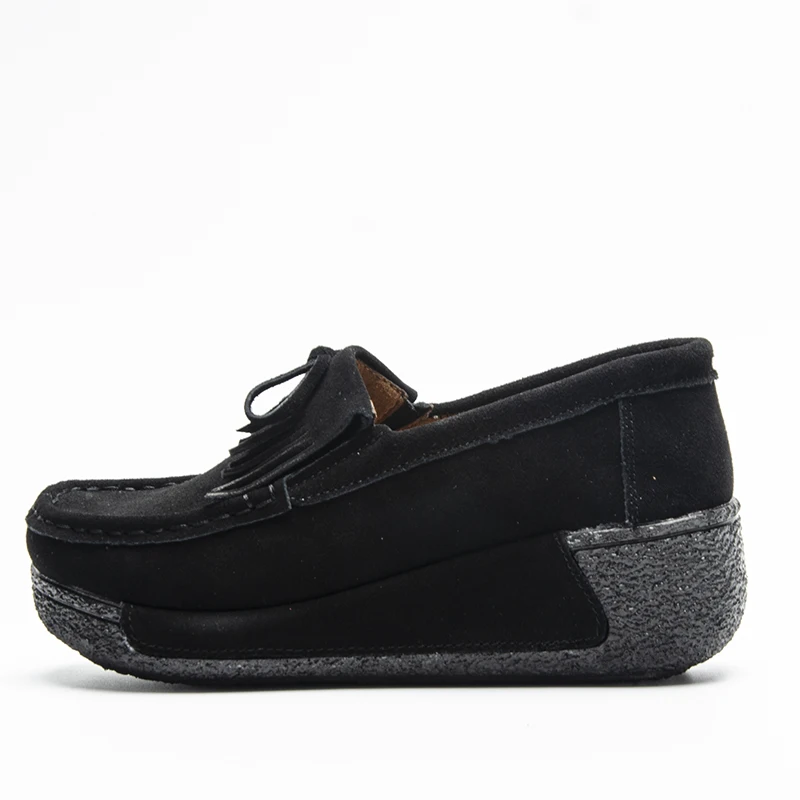 Fujin/брендовые замшевые туфли на плоской платформе для женщин Лоферы толстой