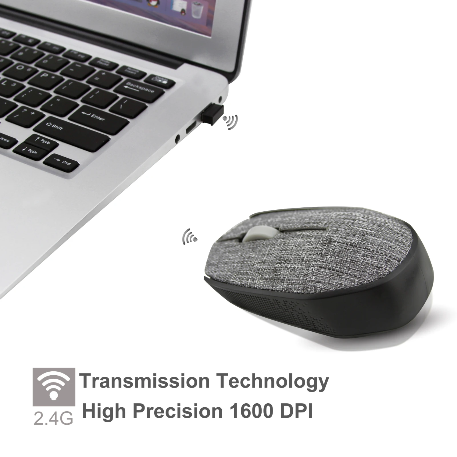 

Wireless 2.4G Mouse Silent Cordless Comfortable Mause Soft Fabric Cover 6400 DPI Ergonomic Portable Optical Mice For PC Laptop