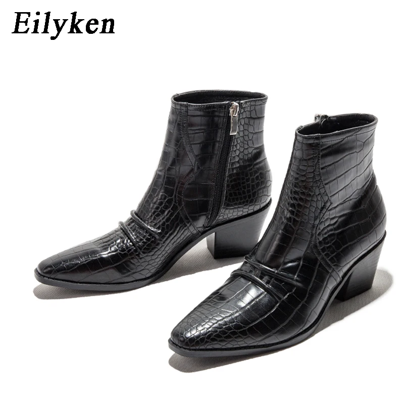 EilyKen/Классические ковбойские ботильоны из искусственной кожи женские ботинки на танкетке и высоком каблуке белые, черные ковбойские женские ботинки г. Женская обувь, размер 43