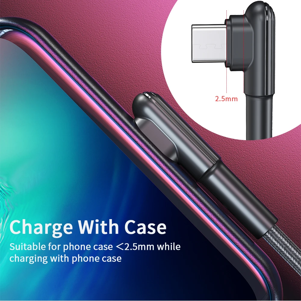 Кабель Essager usb type C 90 градусов USBC шнур для samsung Xiaomi Redmi Note 7 3A Быстрая зарядка зарядное устройство кабель для мобильного телефона USB-C