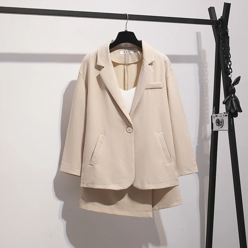 

Fall New Design Work Woman Suit Jacket Skirt Western Style Suits Culottes Two Pcs Clothing Set Blazer Top Outfits Office Lady