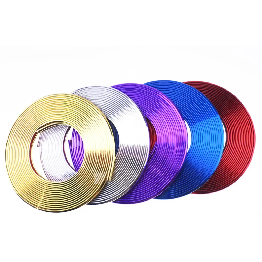 

8M/ Roll Rimblades Car Vehicle Color Wheel Rims Protectors Decor Strip Tire Guard Line Rubber Moulding Trim Free shipping