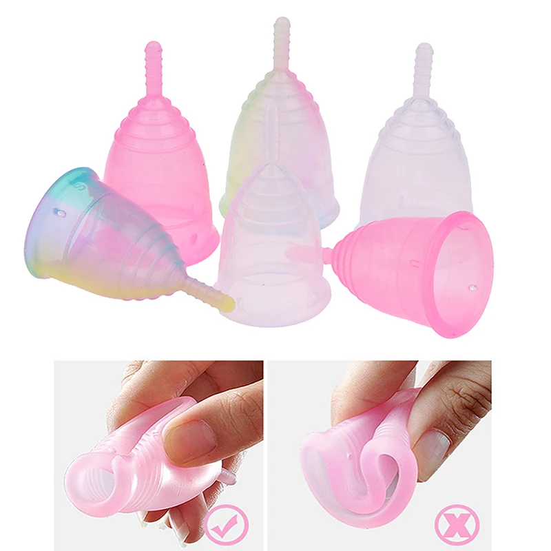 

Grade Silicone Menstrual Cup Feminine Hygiene Rainbow Menstrual Supplies For Lady Health Care Tools