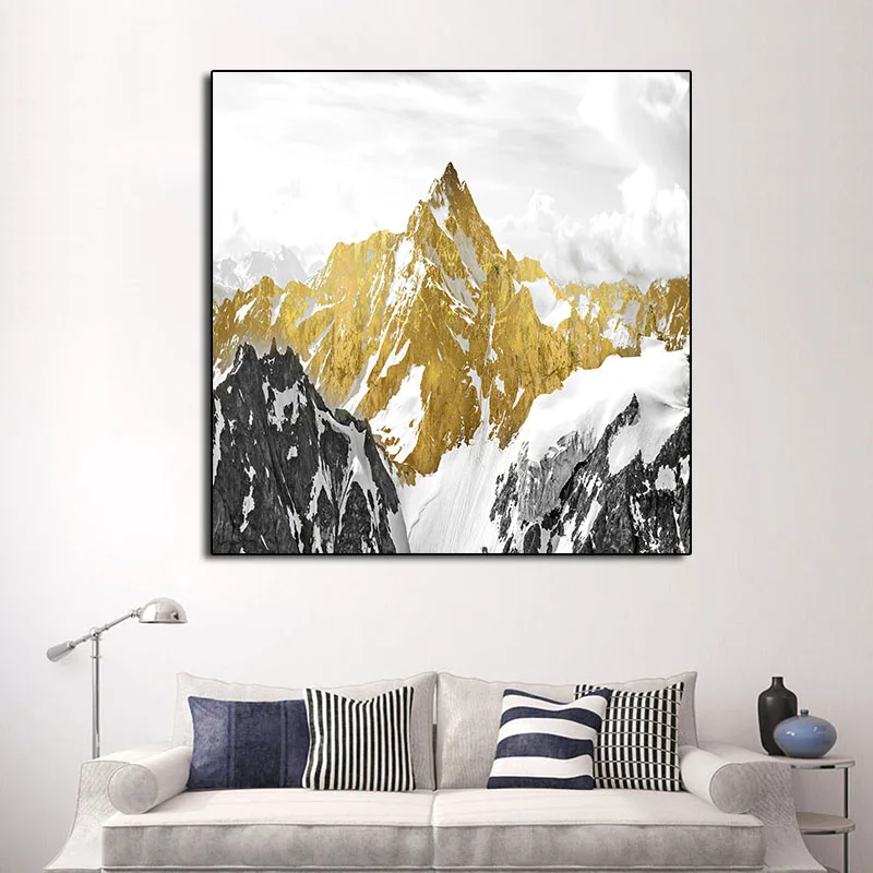 Абстрактный Золотой плакат живопись для дома настенные картины Графический