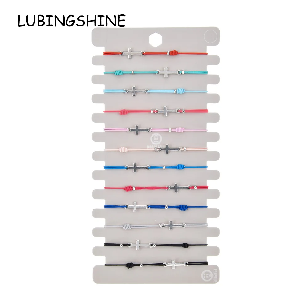 Женский трикотажный браслет ручной работы 12 шт./лот регулируемый эластичный на