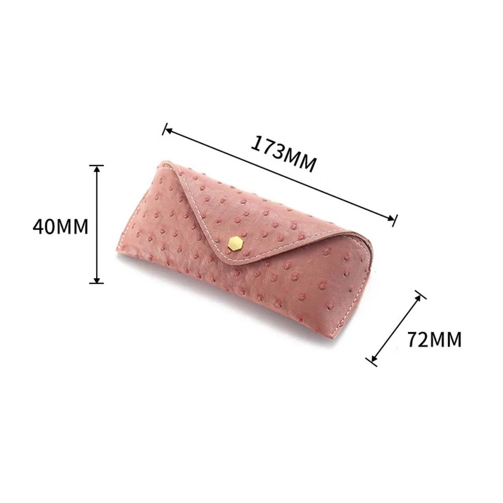

New Fashion Ostrich Pattern Leather Glasses Case Personalized Buckle Leather Sunglasses Box Trendy Spectacles Accessories