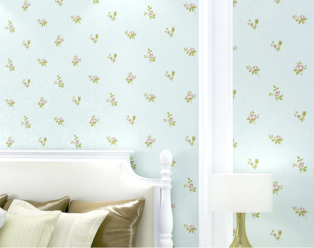 Q QIHANG Modern Garden Fine Crushed Flowers Warm Bedroom Living Room Non-woven Wallpaper 0.53m*10m=5.3m2 | Обустройство дома