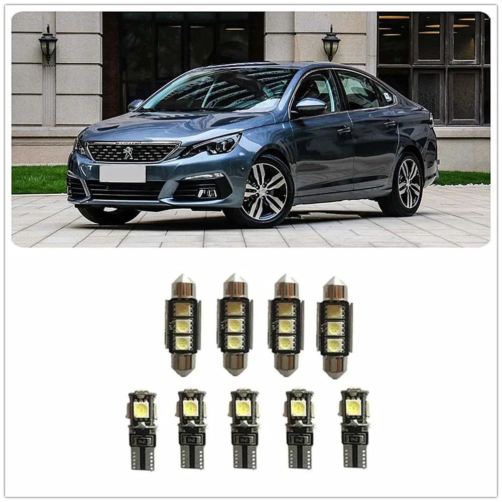 Комплект белых светодиодных ламп для салона Peugeot 301 306 307 308 4007 405 205 206 1990 2019 9