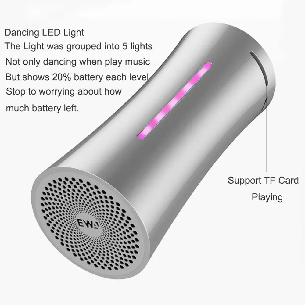

EWA Portable Bluetooth Speaker Wireless Boombox Built-in 6000mAh Battery 105h Play Time TWS Speakers LED Dancing Design A115