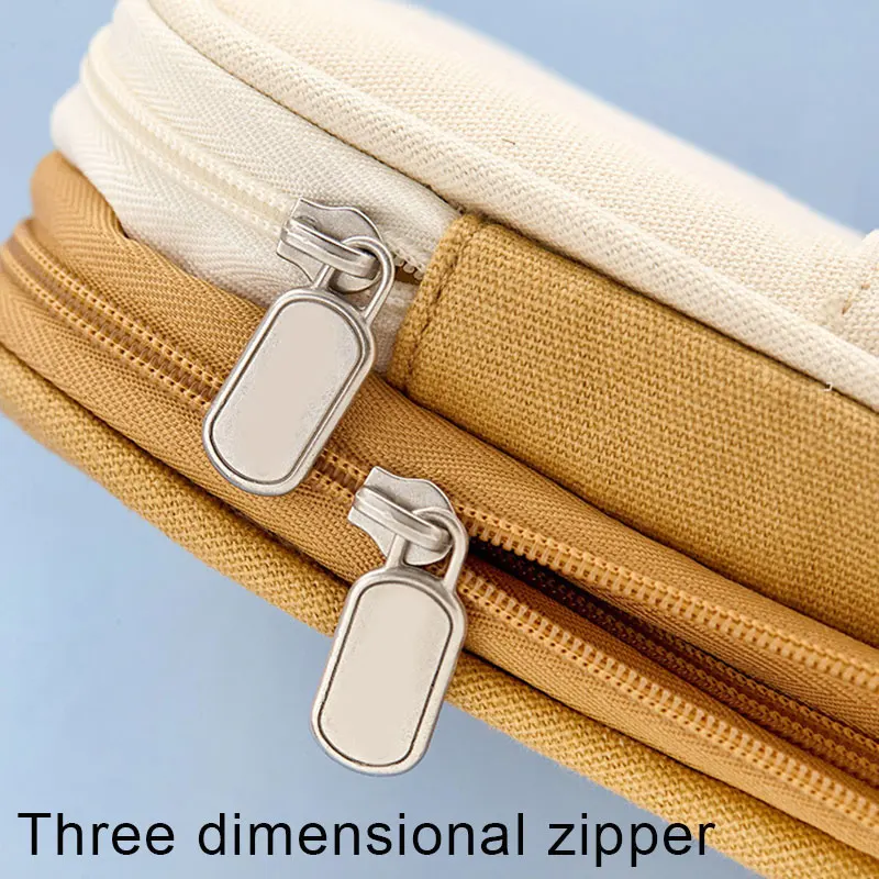 Cute Macaroon Color Canvas Pencil Case Zipper Closure Stationery Novelty Pouch Printed Pen School Office GDe | Канцтовары для офиса