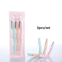 3pcsset new portable colorful eyebrow trimmer face hair razors women eyebrow shaver hair removal makeup tools mxe d001