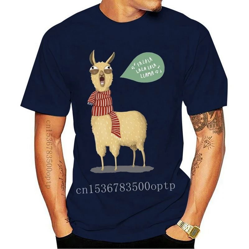 

Футболка мужская с ламой-альпакой, 100% хлопок, круглый вырез