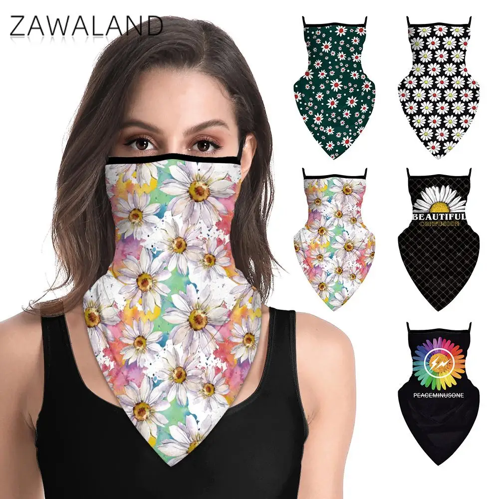 

Шарф-Бандана унисекс, с принтом маргариток