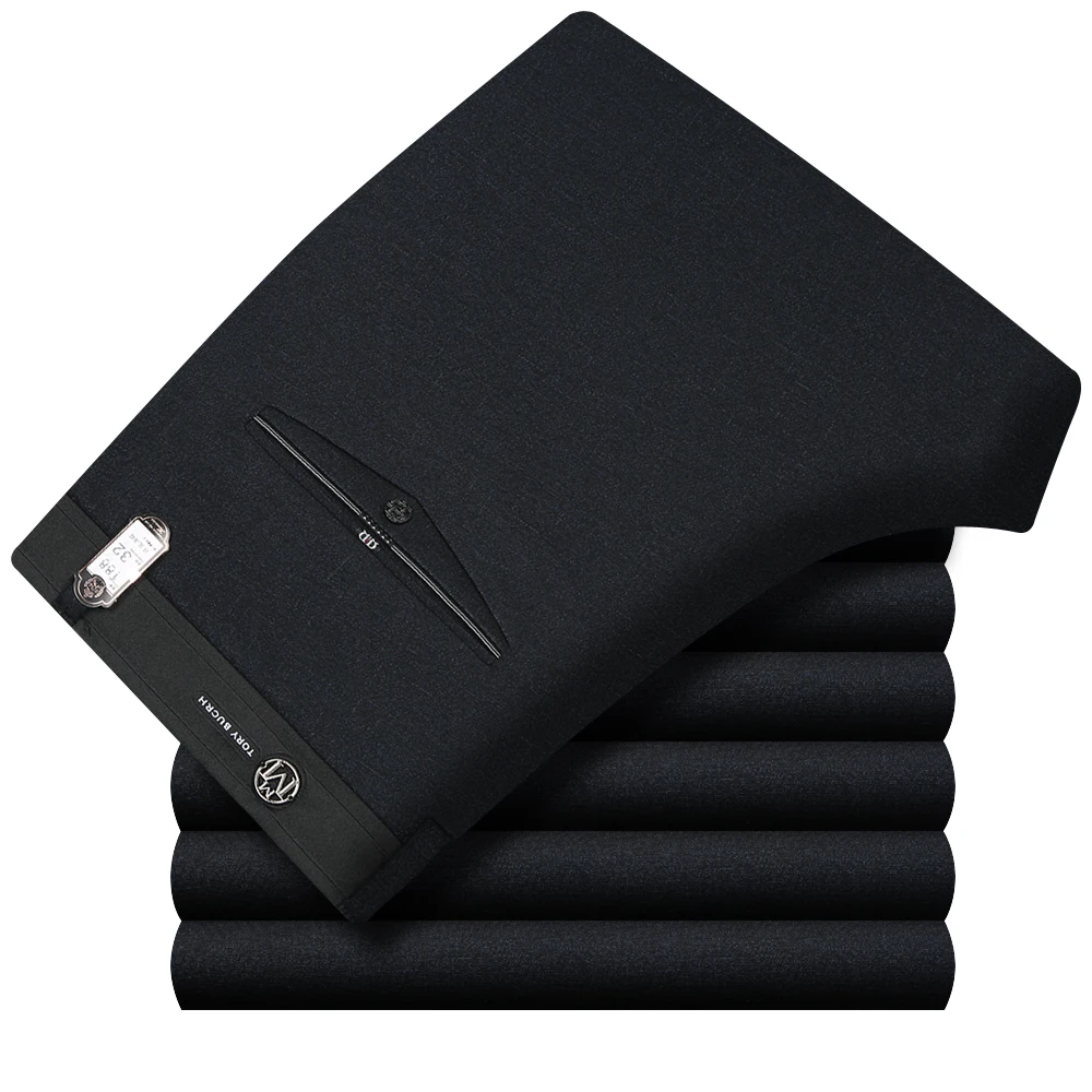 SP808 black ICPANS, мужские брюки, для офиса, формальный, деловой, умный костюм, брюки, мужские, Полиэстер, Хлопок, классические, для свадьбы, брюки, мужские, черные, синие - Цвет: SP808 black