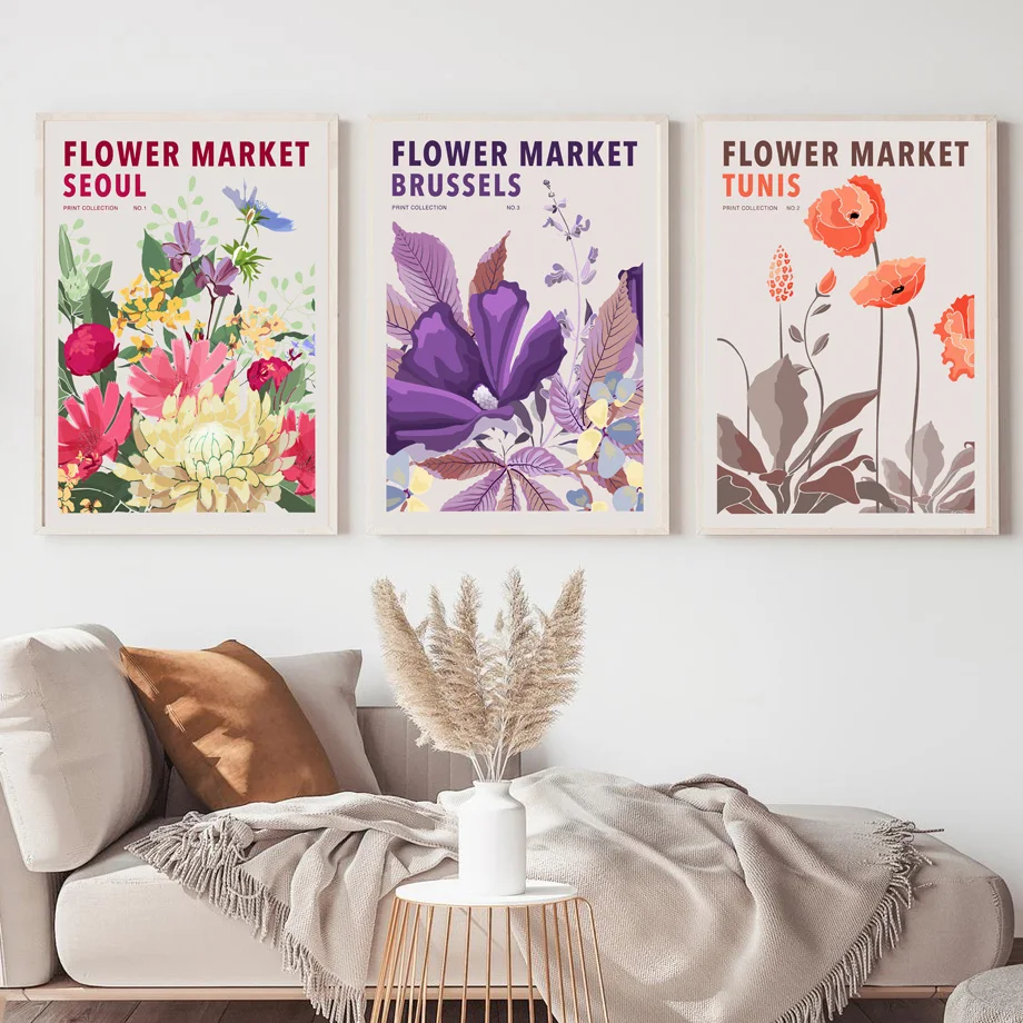 Настенная картина с изображением абстрактного цветка и рынка мира название