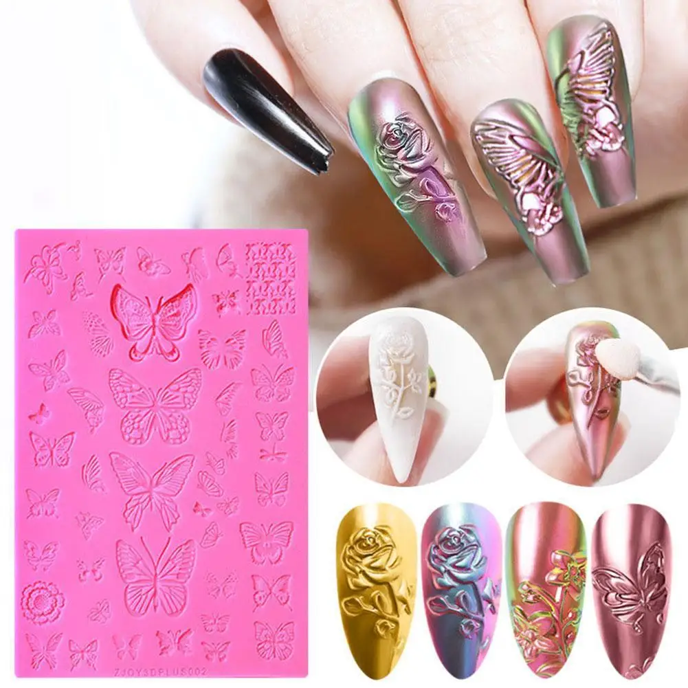 

New Nail Art Silicone Upgraded Version Printing Template Plastic Template 3D Embossed Spot Wholesale Ins Style