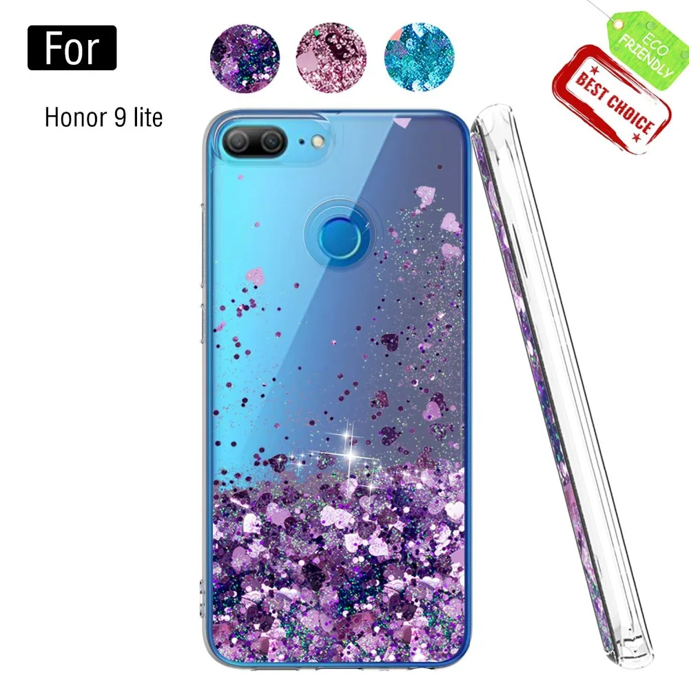 Чехол для Honor 9 Lite блестящие чехлы с динамической жидкостью и зыбучим песком Huawei