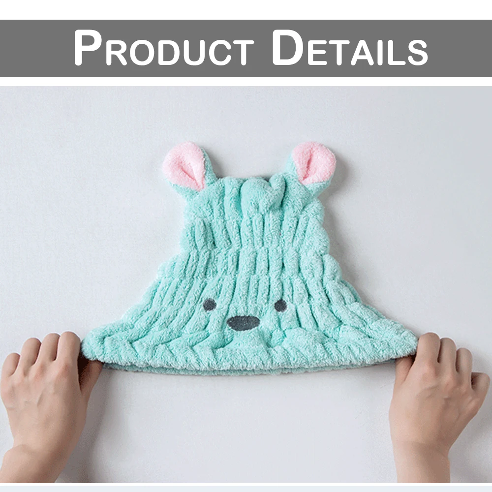 Мультяшная микрофибра полотенце для волос тюрбан шапка быстрой сушки домашние