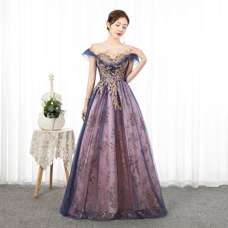100% настоящий фиолетовый/розовый вышитый винтажный бальный наряд Королевское