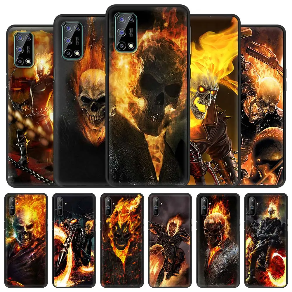 

Marvel Ghost Rider Silicone Phone Case for Realme 8 7 6 Pro 7i C21 C21Y C15 C12 C11 C3 XT GT Master X50 Pro 5G Coque Back Cover