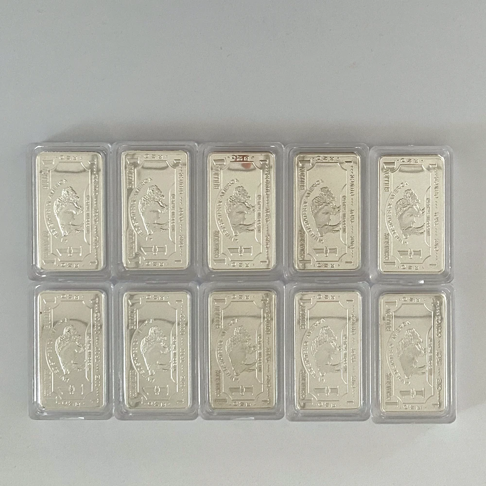 

10PCS Silver Bullion Bar Mint 1 Troy Ounce Buffalo German Replica Coins Collection