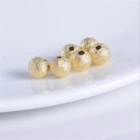 20pcslot 3456mm gold color plated brass round matte ball beads spacer beads for diy jewelry making findings accessories