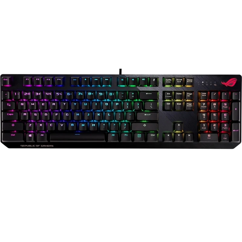 Клавиатура ASUS ROG Strix Scope Cherry MX red silent проводная игровая RGB подсветка USB аллюминивая