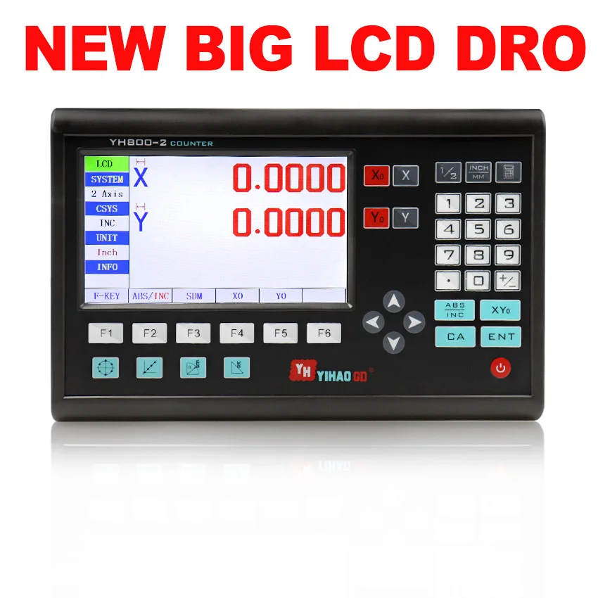 NEW BIG LCD DRO Полная цифровая система индикации 2 оси Dro+ 2 шт 5U линейный энкодер оптическая линейка линейные весы - Цвет: NEW BIG LCD DRO